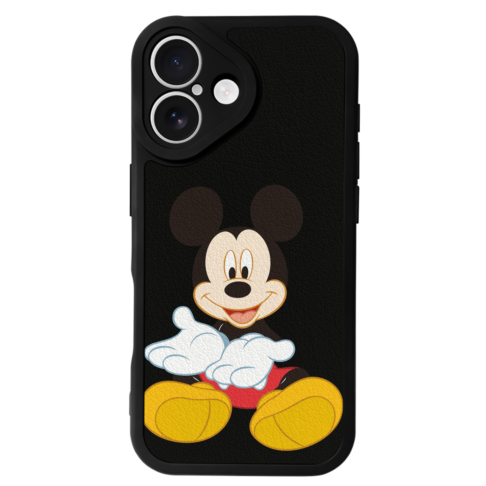 （画像用） ミッキーマウス Mickey Mouse 【iPhone 16シリーズ対応】シリコンスマホケース（レザー調） 材質：シリコン